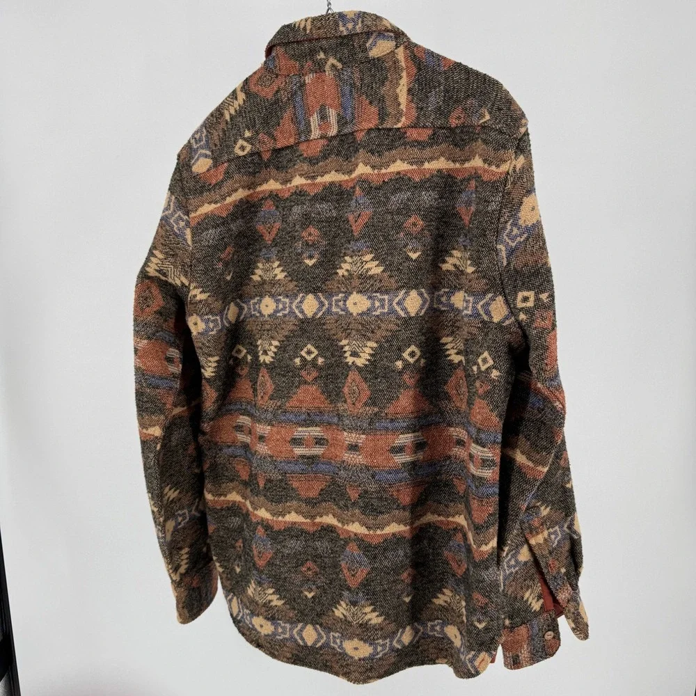 Levi's Multicolor Aztec-Pattern Lightweight Shirt Jacket - Brown Rust Blue